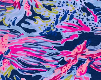 KEYCHAIN in Lilly Pulitzer Navy Sunken Treasures