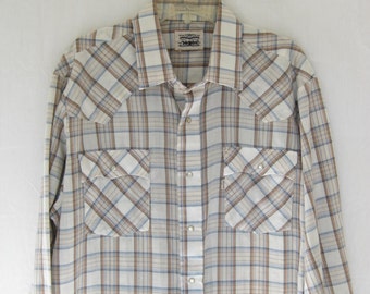 Vintage 80's LEVIS Plaid Western Shirt.