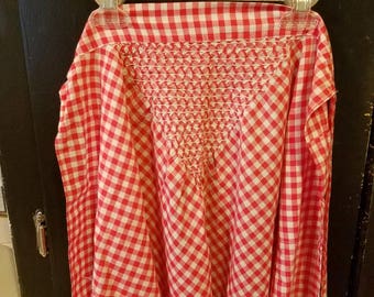 Vintage Red Gingham Apron