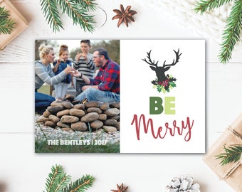 Be Merry Deer Christmas Card