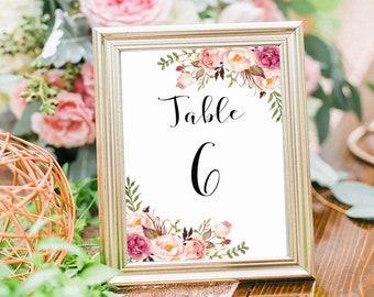 Wedding Table Numbers 6-10 Printable, 5X7 Table Numbers Wedding, Instant Download, Table Numbers, Printable Table Numbers, Vintage, B120