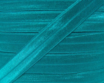 Teal Fold Over Elastic - Elastic For Baby Headbands and Hair Ties - 10 Yards of 5/8 inch FOE