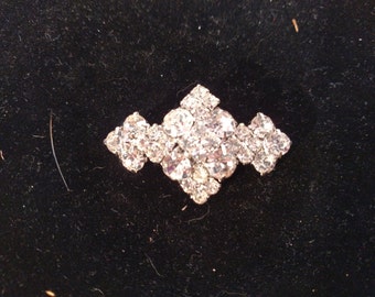Brilliant Rhinestone Brooch, Layered, Silver Tone Metal