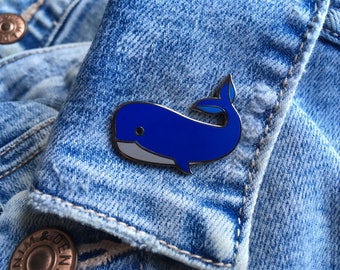 Whale Enamel Pin, Whale Pin, Whale Pin Badge, Whale Lapel Pin, Whale Lapel Badge, Whale Pin Badge, Blue Whale, Whale Gift, Whale Accessory