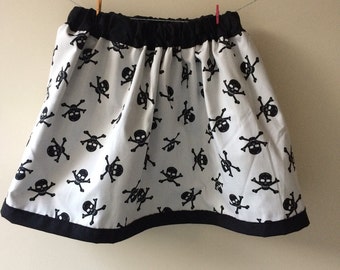 Skull skull, pirate skirt, skull and crossbones skirt, skull print, skull gift, pirate print, pirate gift, baby skirt, toddler skirt