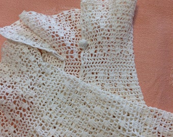 Vintage white crochet bridal wedding, evening, gloves