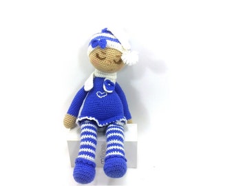 Knitted doll for small children. A gift for a newborn. Sleepy baby doll Soft toy for newborns Baby doll Knitted sleeping doll Handmade doll