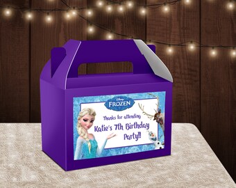 Frozen Favor Bags - Custom Gable Box - Frozen -Frozen Labels - Frozen Gable - Printable - Printed - Goodie Boxes