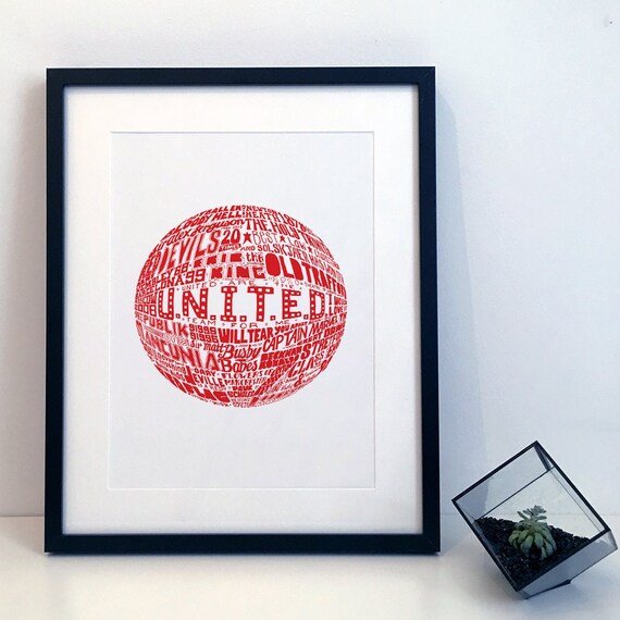 Manchester United - Typography Print Poster
