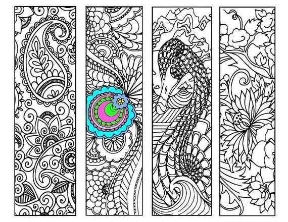 bookmarks coloring printable scaleable pdf file super