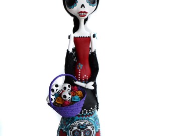 Day of the Dead Art - Dia de los muertos - Sugar Skull - Mexican Folkart - Made to Order