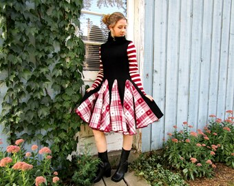 Eclectic Reconstructed Bohemian Wool Swing Dress// Medium// emmevielle