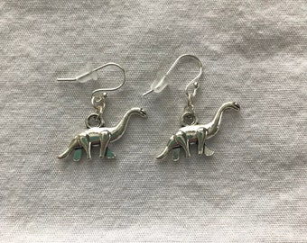 Dinosaur Earrings | Brontosaurus Earrings | Silver Dinosaurs