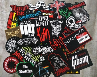 Wholesale Lot Random Punk HipHop Sew On Embroidered DIY Mix Music Band Patch