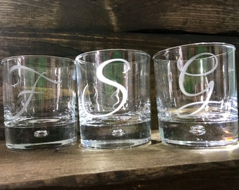 Personalized Custom Etched Whiskey Glass