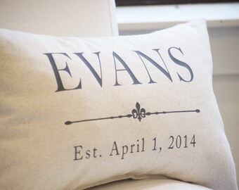 Second Anniversary Gift, Cotton Anniversary Gift, Grain Sack Pillow Cover, 2nd Anniversary, Free Shipping, Farmhouse Pillows