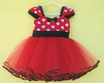 MINNIE MOUSE dress, Minnie Mouse birthday outfit, Minnie Mouse tutu Dress, Red Minnie Mouse dress, 1st Birthday dress, Minnie Mouse Outfit