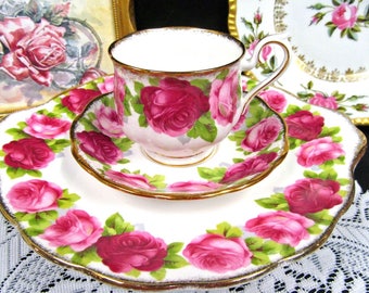 Royal Albert Tea Cup and Saucer Cabbage Rose Teacup & Cake Plate