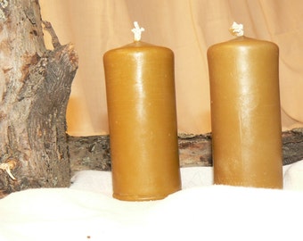 2 candles 100 % beeswax roller small