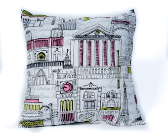 City Pillows. 14x14 Pillow Cover. Decorative Pillows. Colorful Pillows. Streets of the World. Custom Pillows. Pillow Case. Accent Pillows