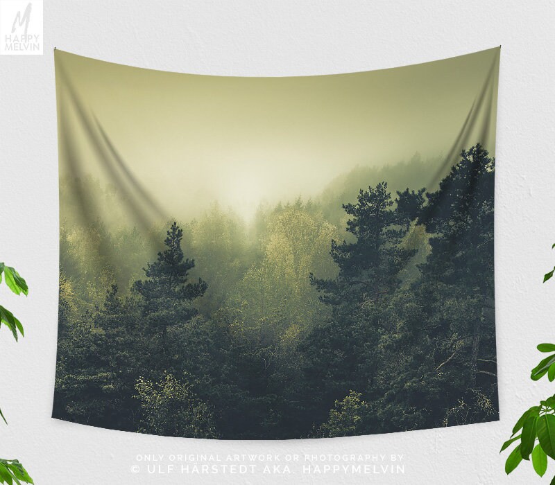 Forest Tapestry Foggy Wall Description Beautiful Foggy Forest Wall Tapestry