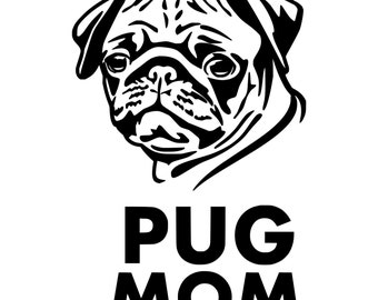 Download Pug mom decal | Etsy