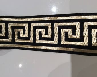 Medieval 3.5 cm black gold stripe wide