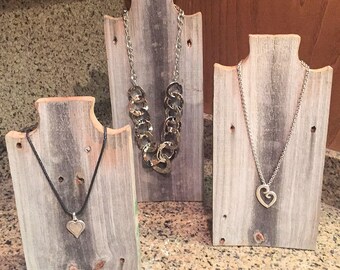 Necklace Display Stand in Weathered Wood - Jewelry Display, Necklace Display, Necklace Tree, Jewelry Stand, Necklace Holder, Hanger, Rack