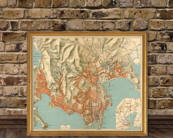 Rio de Janeiro map - Wonderful map of Rio de Janeiro - archival print