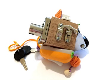 Toy for travel Busy toddler toy Busy cube Busy board Montessori sensory toy Travel activity board baby Montessori gift