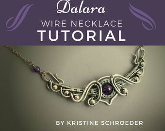 Necklace Tutorial, Curved Bar Tutorial, Wire Wrap Tutorial, Intermediate Jewelry Tutorial, Wire Jewelry Tutorial, Instant Digital Download