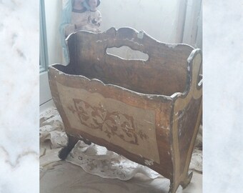 Vintage Florentine Gilt Wood Magazine holder, cupboard