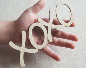 6" XOXO Wooden Cutouts, Valentine Decor, Hugs and Kisses, Valentines Sign, Small Sign, Wooden Decorations, Housewarming Decor