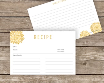 Printable Recipe Cards - 4x6
