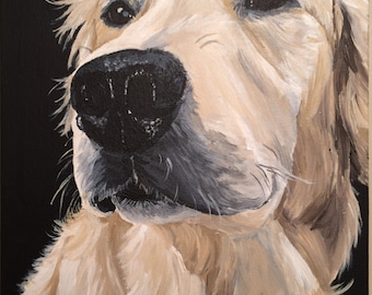 Golden retriever art print, from original Golden Retriever painting, Golden Retriever print, Retriever dog art