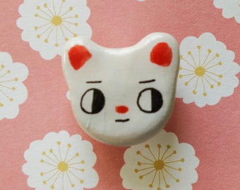 Polymer clay pin - bear pin - bear brooch - clay pin -handmade brooch