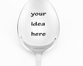 Custom Stamped Spoon Tea Hand Stamped Spoon Coffee Custom Engraved Spoon Engraved Teaspoon Custom Spoon Metal Stamping Spoon Boyfriend Gift