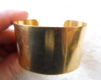 Vintage gold or silver plate(Raw shown)brass large 1&1/2" cuff bracelet,1pc-BNG22