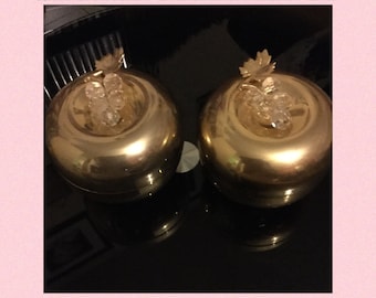 Vintage brass apple ornament