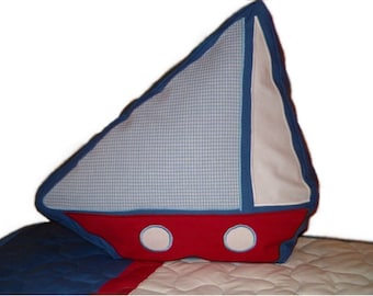 NAUTICAL Ship's PILLOW into Children's Room - Sailing boat PILLOW