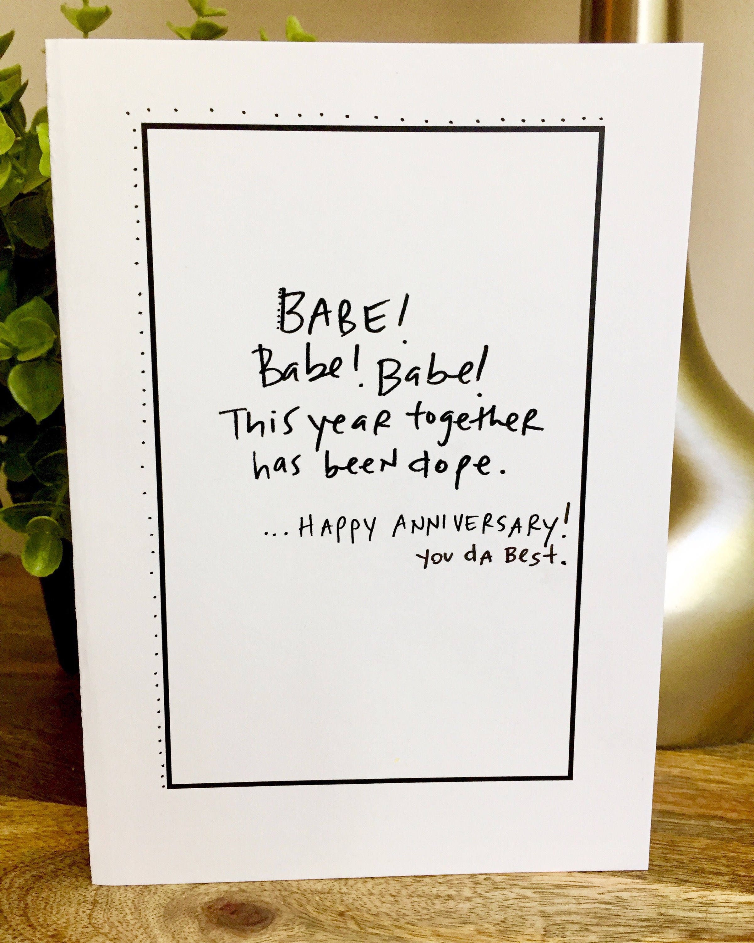 Babe Anniversary card Card for him 1st Anniversary Card for