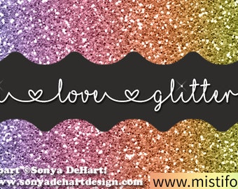 MF I Love Glitter font SVG Version - Digital Download font for crafters - Compatible with Cricut, Silhouette & more - Emroidery fonts OK