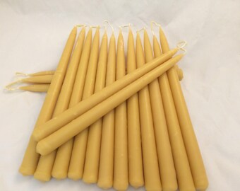 Pure dipped beeswax candle tapers (pair)