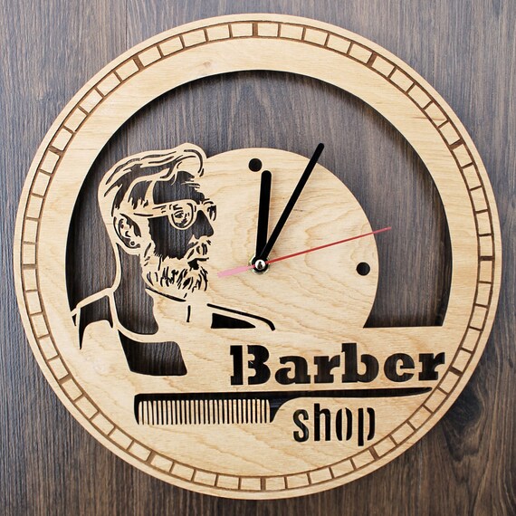 Barber Shop Decor hout muur klok Housewarming cadeau Kapper