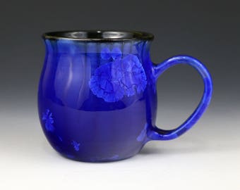 Crystalline 15 oz Mug Dark Cobalt Blue with Black Cup #1282