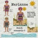 MARIANNE ready for a swim - Two cute versions of MARIANNE + a beach motif, water and sun and a full detailed motif - a total of 6 designs
