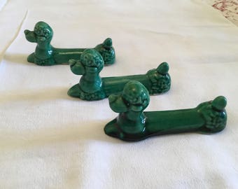 Vintage French poodle silverware supports