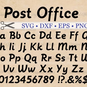 Post Office SVG, Italic Print Font, Retro Script Monogram Svg, Dxf, Eps, Png; Retro Letters SVG Font, Silhouette Files, Cricut Cut Files