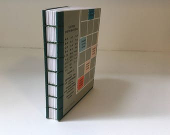 Scrabble Upcycled Game Board Notebook, hand bound - small (A6)