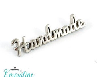 Script Metal Bag Label - Handmade - Nickel